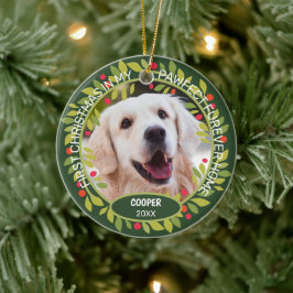 かわいいペットの写真のクリスマスのモミの実 セラミックオーナメント