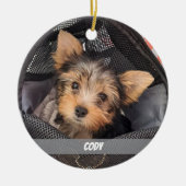 かわいいペットの写真犬と猫ペットの名前 セラミックオーナメント (正面)