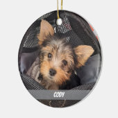 かわいいペットの写真犬と猫ペットの名前 セラミックオーナメント (左)