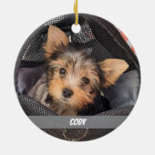 かわいいペットの写真犬と猫ペットの名前 セラミックオーナメント (裏面)