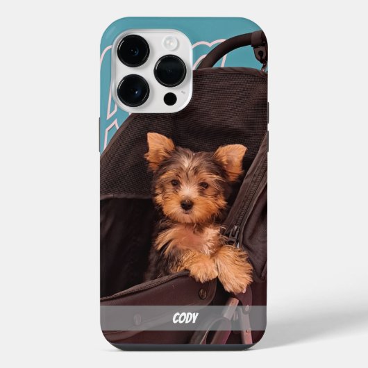 かわいいペットの写真犬と猫ペットの名前 iPhoneケース (裏面)