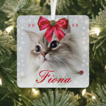 かわいいペットの写真 |スノーフレーク・フレームとリボン・ボウ