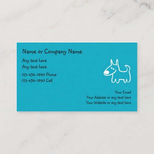 かわいいペットの座る名刺 名刺 (裏面)