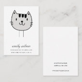 かわいいペットの灰色のラベルピンチャーム表示テンプレート 名刺 (正面/裏面)