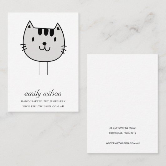 かわいいペットの灰色のラベルピンチャーム表示テンプレート 名刺 (正面/裏面)