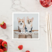 かわいいペットの犬の写真と名前 スタンダードカクテルナプキン (インサイチュ)