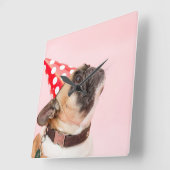 かわいいペットの犬の写真 スクエア壁時計 (傾斜)