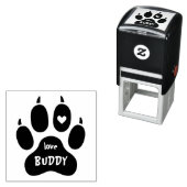 かわいいペットの犬の名前 足跡 ハート＆サイン セルフインキングスタンプ (インサイチュ)