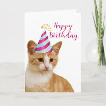 かわいいペットの猫からのハッピーバースデーカード
