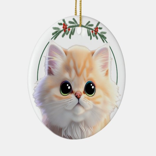 かわいいペットの猫のオーダーメイド装飾品 セラミックオーナメント (右)