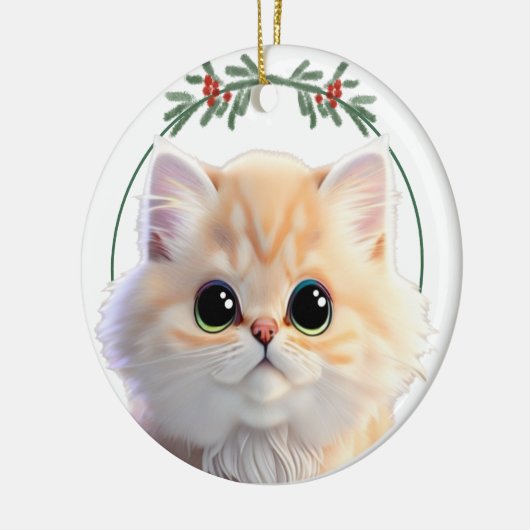 かわいいペットの猫のオーダーメイド装飾品 セラミックオーナメント (左)