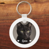 かわいいペットの猫の写真の引用 キーホルダー (正面)