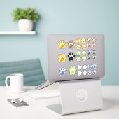 かわいいペットの肉球コレクション シール (デスク上のノートパソコン)