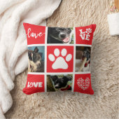かわいいペットの親が自分の赤い愛を生み出す クッション (ブランケット)