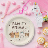 かわいいペットの誕生日パーティー ペーパープレート (パーティー)