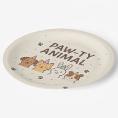 かわいいペットの誕生日パーティー ペーパープレート (アングル)