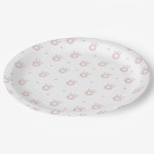 かわいいペットの足とハート |キッズ紙プレート ペーパープレート (アングル)