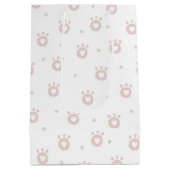 かわいいペットの足とハート-子供の誕生日抱き枕 ミディアムペーパーバッグ (裏面)