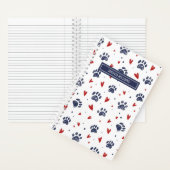 かわいいペットの足跡ハート柄 犬 猫 愛好家 ノートブック (内側)