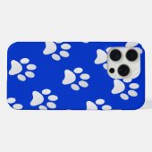 かわいいペットの足跡柄 iPhoneケース (裏面横)