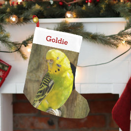 かわいいペットの鳥好き写真と名前パーソナライズされた スモールクリスマスストッキング