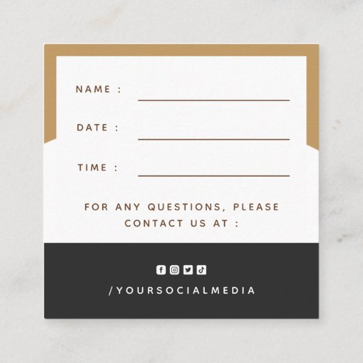 かわいいペットアポイントメントリマインダーサロン&スパ モダン スクエア名刺 (裏面)