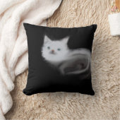 かわいいペットアート | ミスティックホワイトキッテン装飾用クッション クッション (ブランケット)