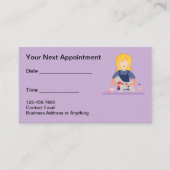 かわいいペットグルーミングアポイントメント名刺 予約カード (正面)