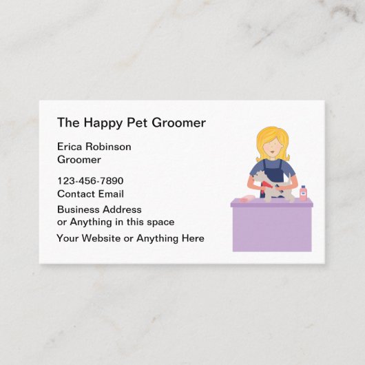 かわいいペットグルーミング名刺デザイン 名刺 (正面)