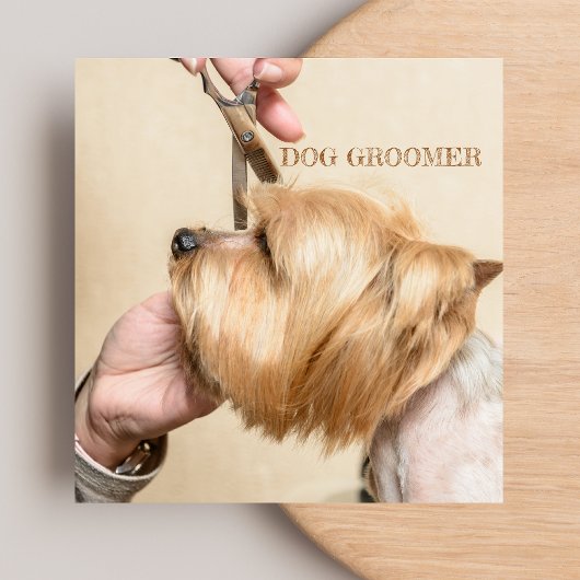 かわいいペットグルーミング気にサービス写真 スクエア名刺
