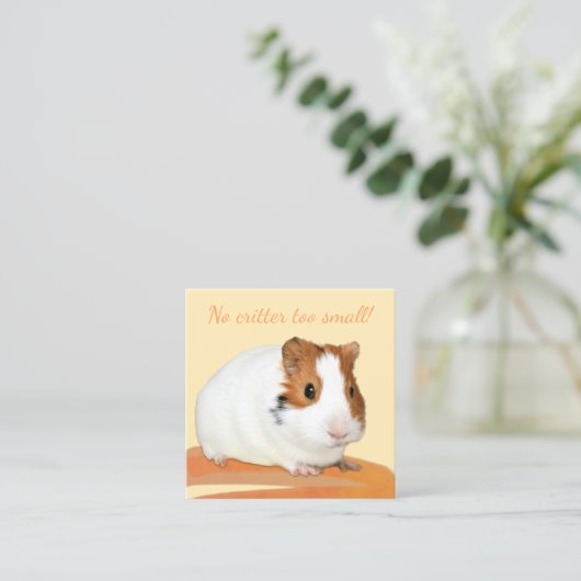 かわいいペットケアギニア豚の写真 スクエア名刺 (スタンド正面)