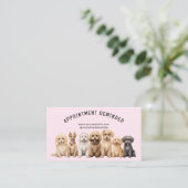 かわいいペットケアサービス次アポイントメントトリマー 名刺 (スタンド正面)