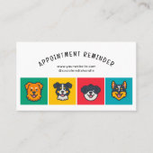 かわいいペットケアサービス次アポイントメントトリマー 名刺 (正面)