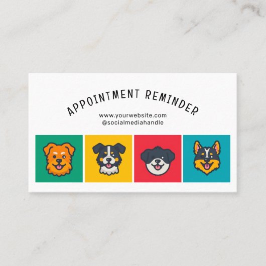 かわいいペットケアサービス次アポイントメントトリマー 名刺 (正面)