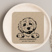 かわいいペットケアシッタードッグウォーカー写真素朴 スクエア名刺