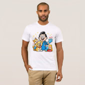 かわいいペットケアマスコット カートゥーンアート Tシャツ (正面フル)