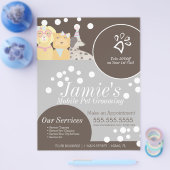 かわいいペットサービスグルーミングドッグバブルフライヤー チラシ (シングル)