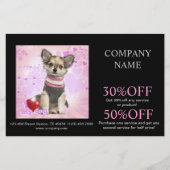 かわいいペットシッターのペットトリマー犬の保育園 チラシ (正面)