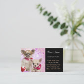 かわいいペットシッターのペットトリマー犬の保育園 名刺 (スタンド正面)