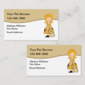 かわいいペットシッターの名刺オンラインテンプレート 名刺 (正面/裏面)