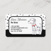 かわいいペットシッターの名刺 – 白黒 名刺 (正面)