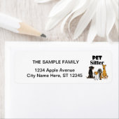 かわいいペットシッターの犬と猫の漫画 ラベル (インサイチュ)