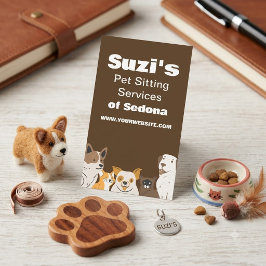 かわいいペットシッターの犬と猫 名刺
