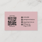 かわいいペットシッターピンク猫QRコード 名刺 (裏面)