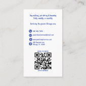 かわいいペットシッターミニマルイラストレーションQRコードブルー 名刺 (裏面)