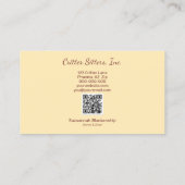 かわいいペットシッターモルモットQRコードビジネスカード 名刺 (裏面)