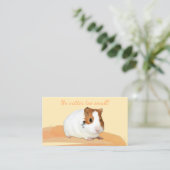 かわいいペットシッターモルモットQRコードビジネスカード 名刺 (スタンド正面)