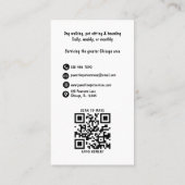 かわいいペットシッター獣医QRコードブラック 名刺 (裏面)