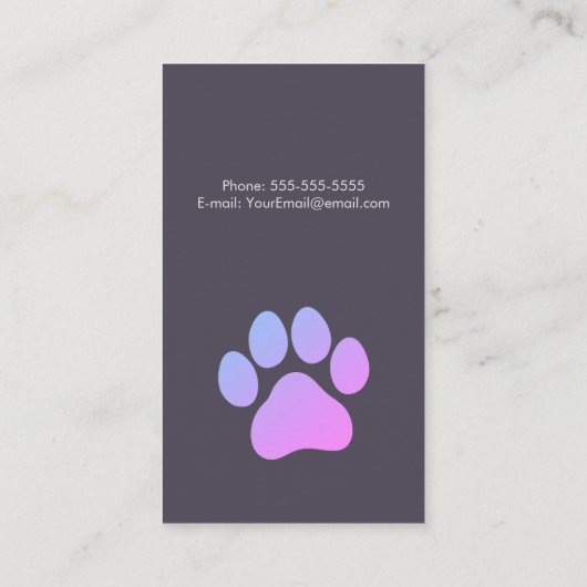 かわいいペットシッター/ハウスシッターの名刺 名刺 (裏面)