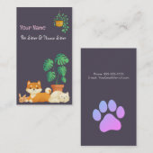 かわいいペットシッター/ハウスシッターの名刺 名刺 (正面/裏面)